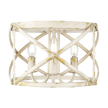 Golden 0890-FM AI - Golden Lighting Alcott 3-light Flush Mount in Antique Ivory